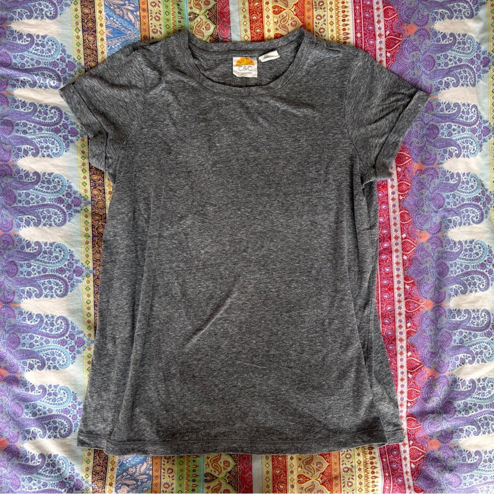 C&C California Heather Gray Short Sleeve Crewneck Tee